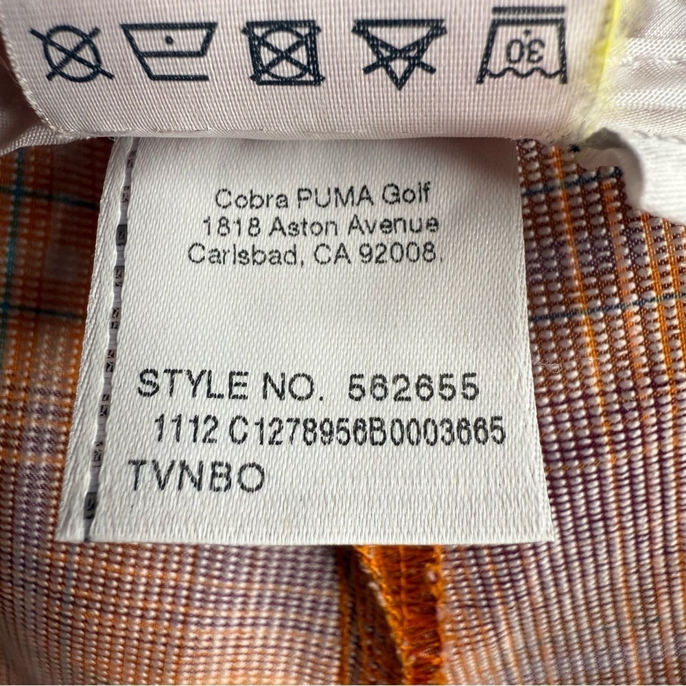 Puma Golf Vibrant Orange Plaid Checkered Shorts Size 38 GUC - Picture 6 of 8